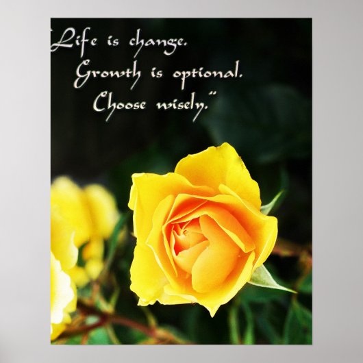 Yellow Rose Photo ~ Life is Verandering, kies voor Poster (Voorkant)
