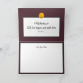 Yellow Rose Photo Pattern | Donkerrood Feestdagen Kaart (Binnen)