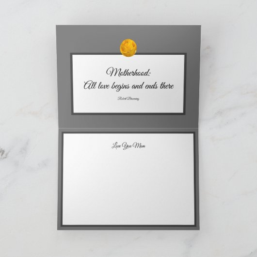 Yellow Rose Photo Pattern | Grijs Feestdagen Kaart (Binnen)