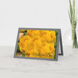 Yellow Rose Photo Pattern | Grijs Feestdagen Kaart