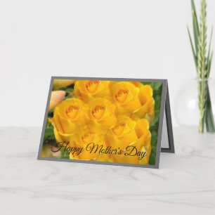 Yellow Rose Photo Pattern Grijs Feestdagen Kaart