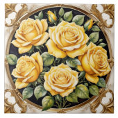 Yellow Rose Populair Mooi Collectie Tegeltje (Voorkant)
