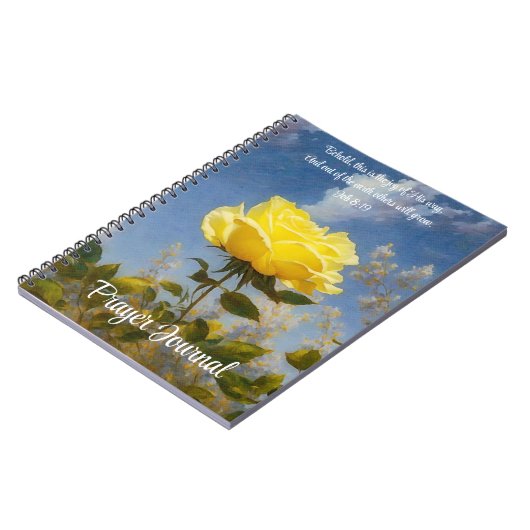 Yellow Rose Prayer Bijbelvers Dagboek Notitieboek (Linkerzijde)