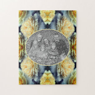 Yellow Rose Raindrops Lijst Creëer Uw eigen foto Legpuzzel