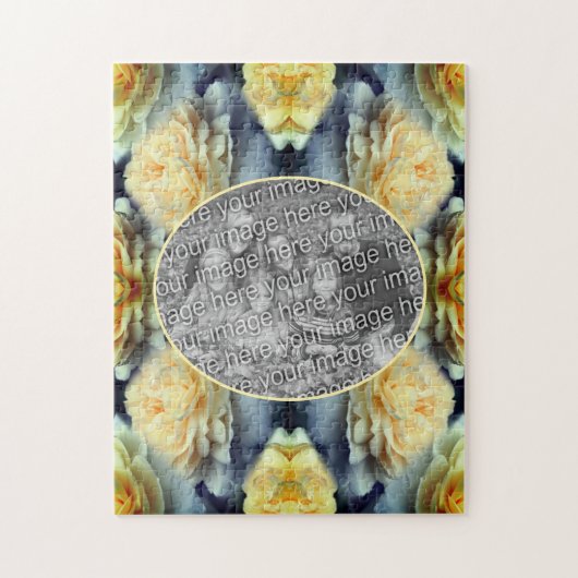 Yellow Rose Raindrops Lijst Creëer Uw eigen foto Legpuzzel (Verticaal)