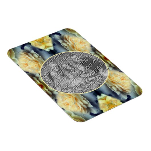 Yellow Rose Raindrops Lijst Creëer Uw eigen foto Magneet (Rechterzijde)