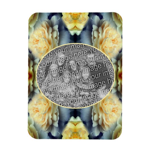 Yellow Rose Raindrops Lijst Creëer Uw eigen foto Magneet (Verticaal)