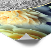 Yellow Rose Raindrops Lijst Creëer Uw eigen foto Poster (Hoek)