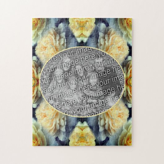 Yellow Rose Raindrops Lijst Voeg je eigen foto toe Legpuzzel (Verticaal)