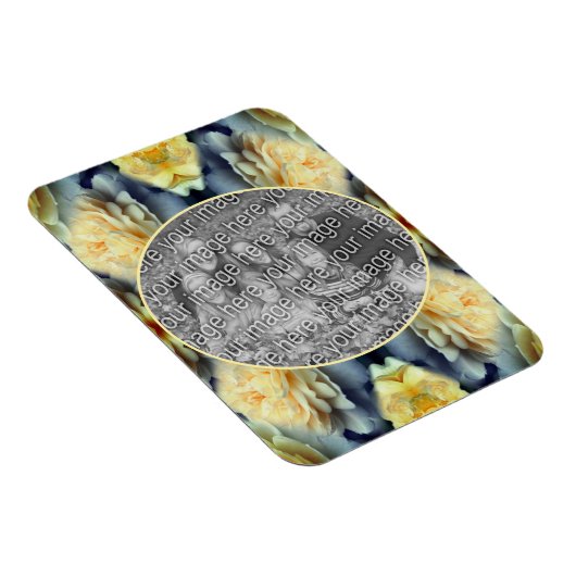 Yellow Rose Raindrops Lijst Voeg je eigen foto toe Magneet (Rechterzijde)