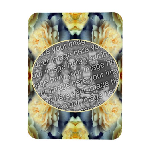 Yellow Rose Raindrops Lijst Voeg je eigen foto toe Magneet (Verticaal)