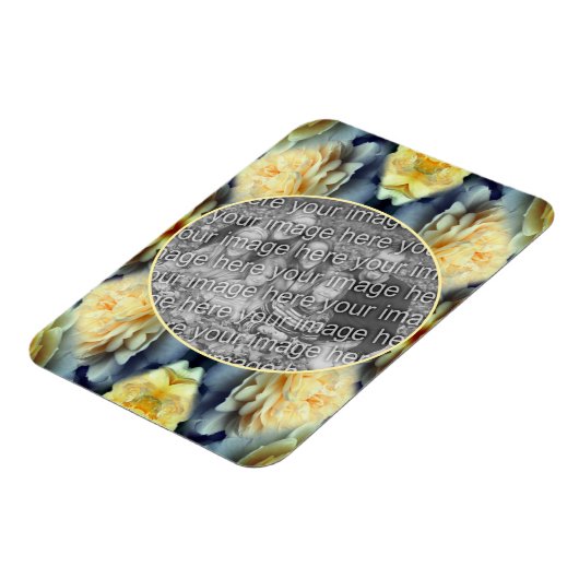 Yellow Rose Raindrops Lijst Voeg je eigen foto toe Magneet (Linkerzijde)