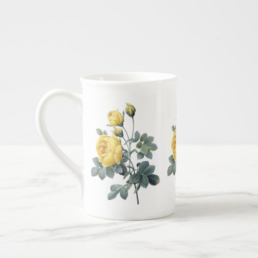Yellow Rose Redoute Bone China Mok (Links)