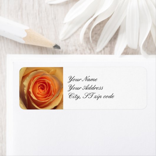 Yellow Rose Return-adreslabel Etiket (Insitu)