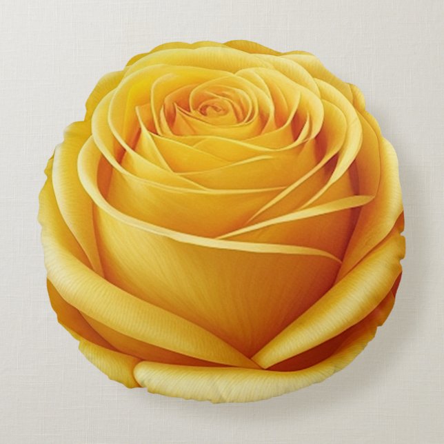 Yellow Rose Round Pillow Rond Kussen (Voorkant)