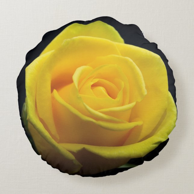 Yellow Rose Round Pillow Rond Kussen (Achterkant)