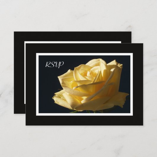 Yellow Rose RSVP Uitnodiging (Voorkant / Achterkant)