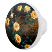 Yellow Rose Shabby Chic Floral Keramische Knop (Rechts)