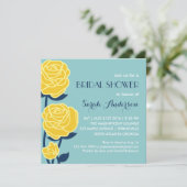Yellow Rose Spring Flower Bridal Shower Invitation Kaart (Staand voorkant)