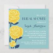 Yellow Rose Spring Flower Bridal Shower Invitation Kaart (Voorkant)
