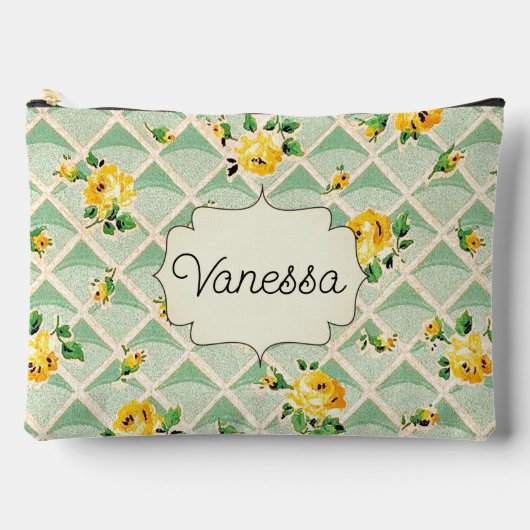 Yellow Rose Spring Trellis  Naam Tas (Voorkant)