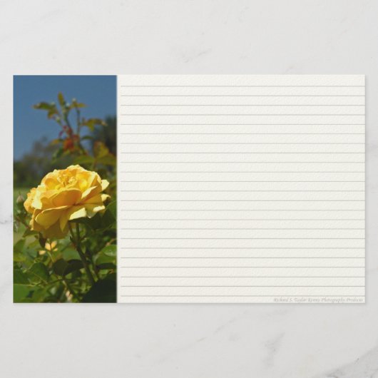 Yellow Rose Stationery Briefpapier (Voorkant)