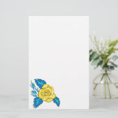 Yellow Rose Stationery Briefpapier (Staand voorkant)