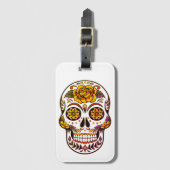 Yellow Rose Sugar Skull Bagagelabel (Voorkant (verticaal))