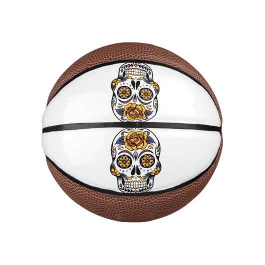 Yellow Rose Sugar Skull Basketbal (Voorkant)