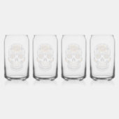 Yellow Rose Sugar Skull Blikvorm Glas (Achterkant)