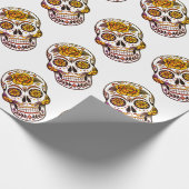 Yellow Rose Sugar Skull Cadeaupapier (Hoek)