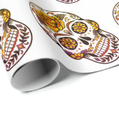 Yellow Rose Sugar Skull Cadeaupapier (Rol Hoek)