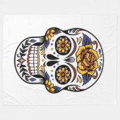 Yellow Rose Sugar Skull Fleece Deken (Voorkant (Horizontaal))