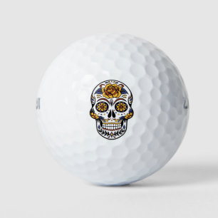 Yellow Rose Sugar Skull Golfballen