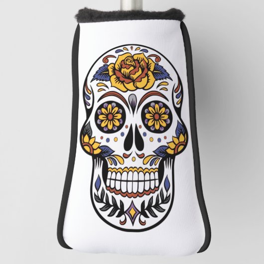 Yellow Rose Sugar Skull Golfheadcover (Draai 90)