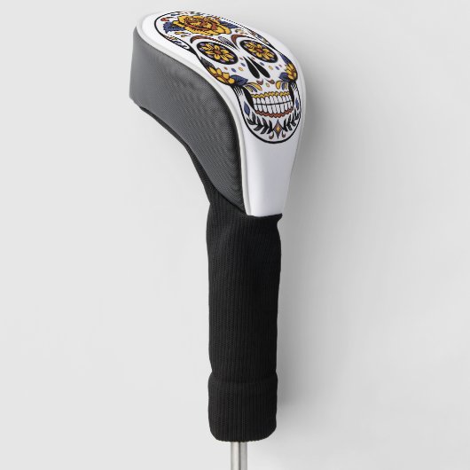 Yellow Rose Sugar Skull Golfheadcover (Schuin)