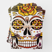 Yellow Rose Sugar Skull Inpakpapier Vel (In situ)