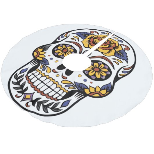 Yellow Rose Sugar Skull Kerstboom Rok (Gekanteld)
