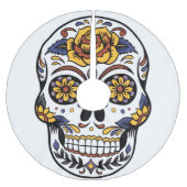 Yellow Rose Sugar Skull Kerstboom Rok (Voorkant)