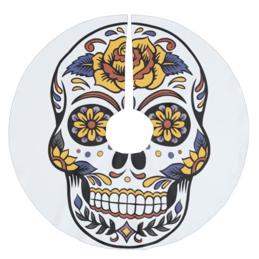 Yellow Rose Sugar Skull Kerstboom Rok (Voorkant)