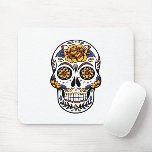 Yellow Rose Sugar Skull Muismat (Met muis)