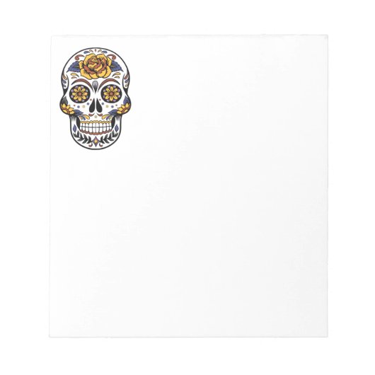 Yellow Rose Sugar Skull Notitieblok (Voorkant)