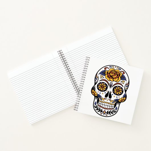 Yellow Rose Sugar Skull Notitieboek (Binnen)