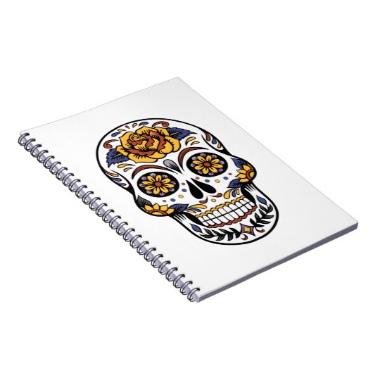 Yellow Rose Sugar Skull Notitieboek (Rechterzijde)