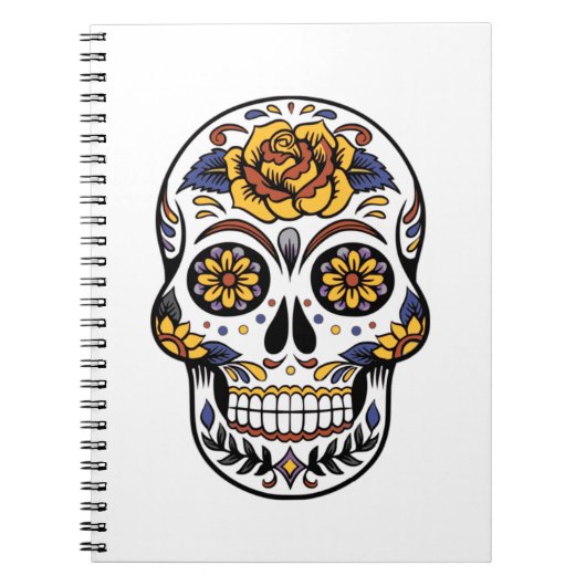 Yellow Rose Sugar Skull Notitieboek (Voorkant)