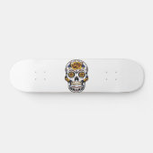 Yellow Rose Sugar Skull Persoonlijk Skateboard (Horizontaal)