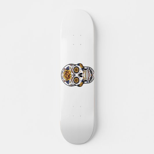 Yellow Rose Sugar Skull Persoonlijk Skateboard (Voorkant)