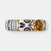 Yellow Rose Sugar Skull Persoonlijk Skateboard (Horizontaal)