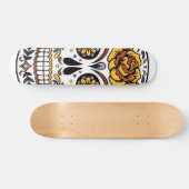 Yellow Rose Sugar Skull Persoonlijk Skateboard (Horizontaal)