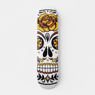Yellow Rose Sugar Skull Persoonlijk Skateboard